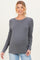 Slate Grey Basic Long Sleeve Maternity Top