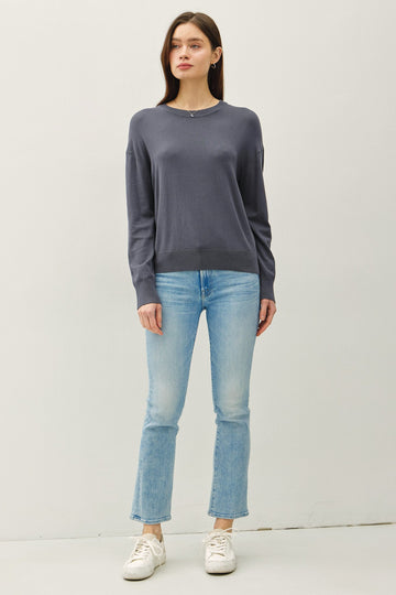 Charcoal Classic Crew Neck Sweater