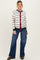 Oatmeal Striped Relaxed Fit Button Maternity Cardigan