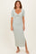 Cream/ Sage Striped Knit Short Sleeve Maxi Dress