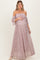 Taupe Floral Lace Off Shoulder Ruffe Sleeve Maternity Maxi Dress