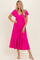 Fuchsia Textured Ruffle Hem Maxi Dress