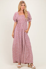 Dusty Pink Floral Wide Leg Jumpsuit