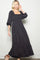 Black Floral 3/4 Sleeve Maxi Dress