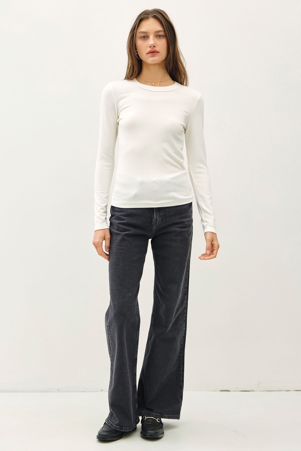 Off White Long Sleeve Top