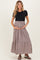 Brown Gingham Tiered Maternity Maxi Skirt