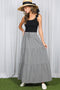 Black Gingham Tiered Maxi Skirt