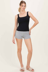 Heather Grey Foldover Waistband Maternity Shorts