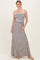 Oatmeal Striped Strapless Maxi Dress
