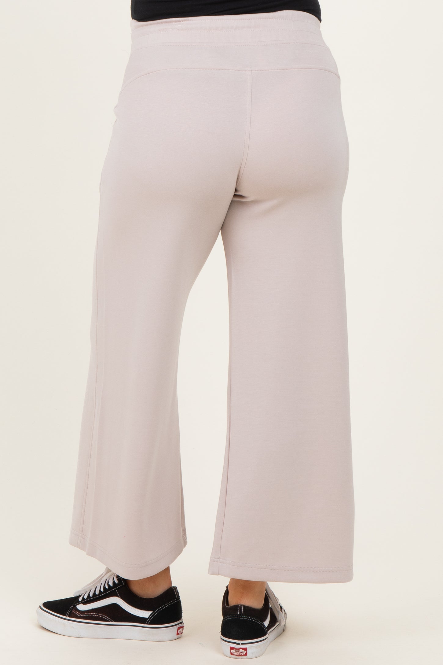 Beige Ankle Wide Leg Maternity Lounge Pants