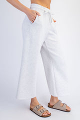 Light Heather Grey Ankle Wide Leg Lounge Pants