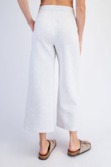 Light Heather Grey Ankle Wide Leg Lounge Pants