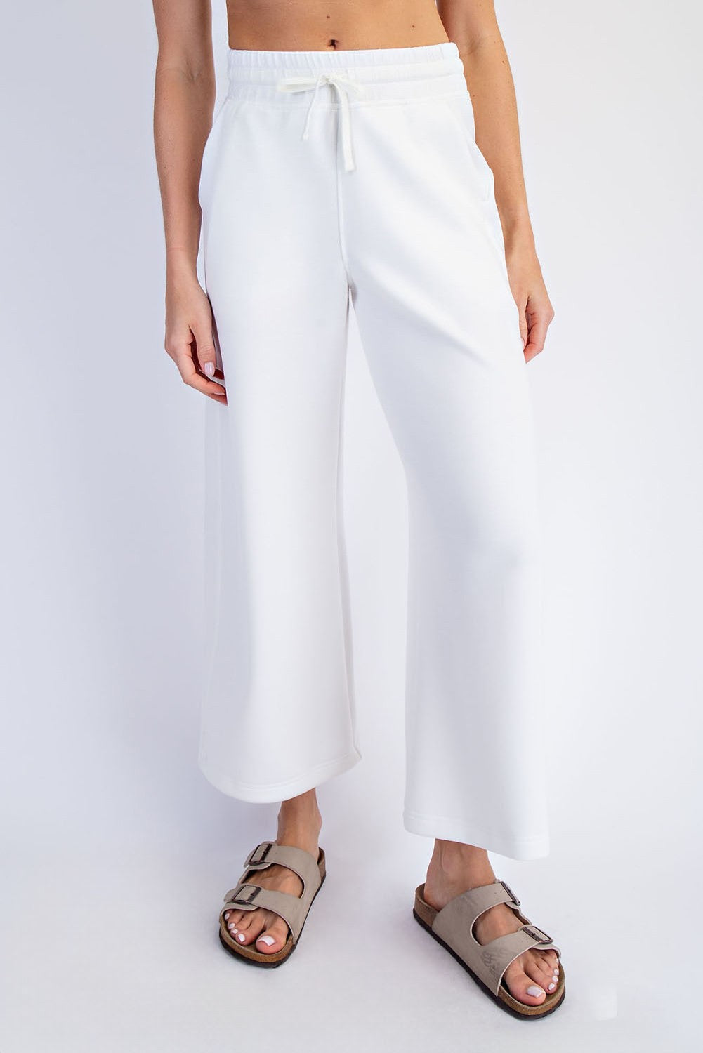 Ivory Ankle Wide Leg Lounge Pants