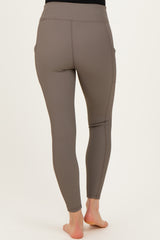 Mocha Ribbed Active Maternity Legging