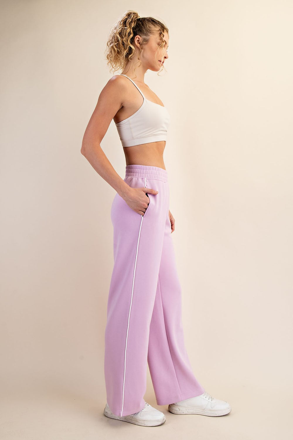 Light Pink Stripe Detail Maternity Lounge Pants