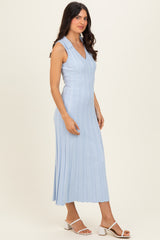 Sky Knit Collared Sleeveless Maxi Dress