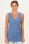 Light Blue Crossover Ruched Nursing Tank