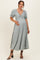 Green Ribbed Short Sleeve Empire Waist V-Neck Maternity Maxi Dress