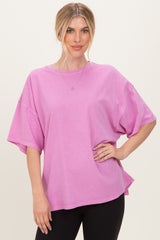 Fuchsia Oversized Mineral Wash Maternity T-Shirt