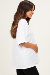 Ivory Oversized Mineral Wash Maternity T-Shirt