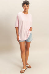Soft Pink Oversized Mineral Wash T-Shirt