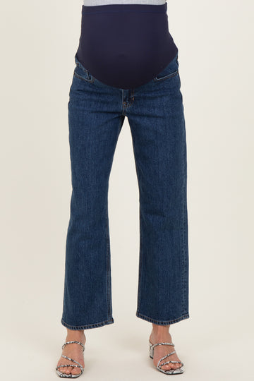Dark Denim Full Length Straight Maternity Jeans
