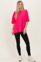 Hot Pink Cotton Oversized Tee