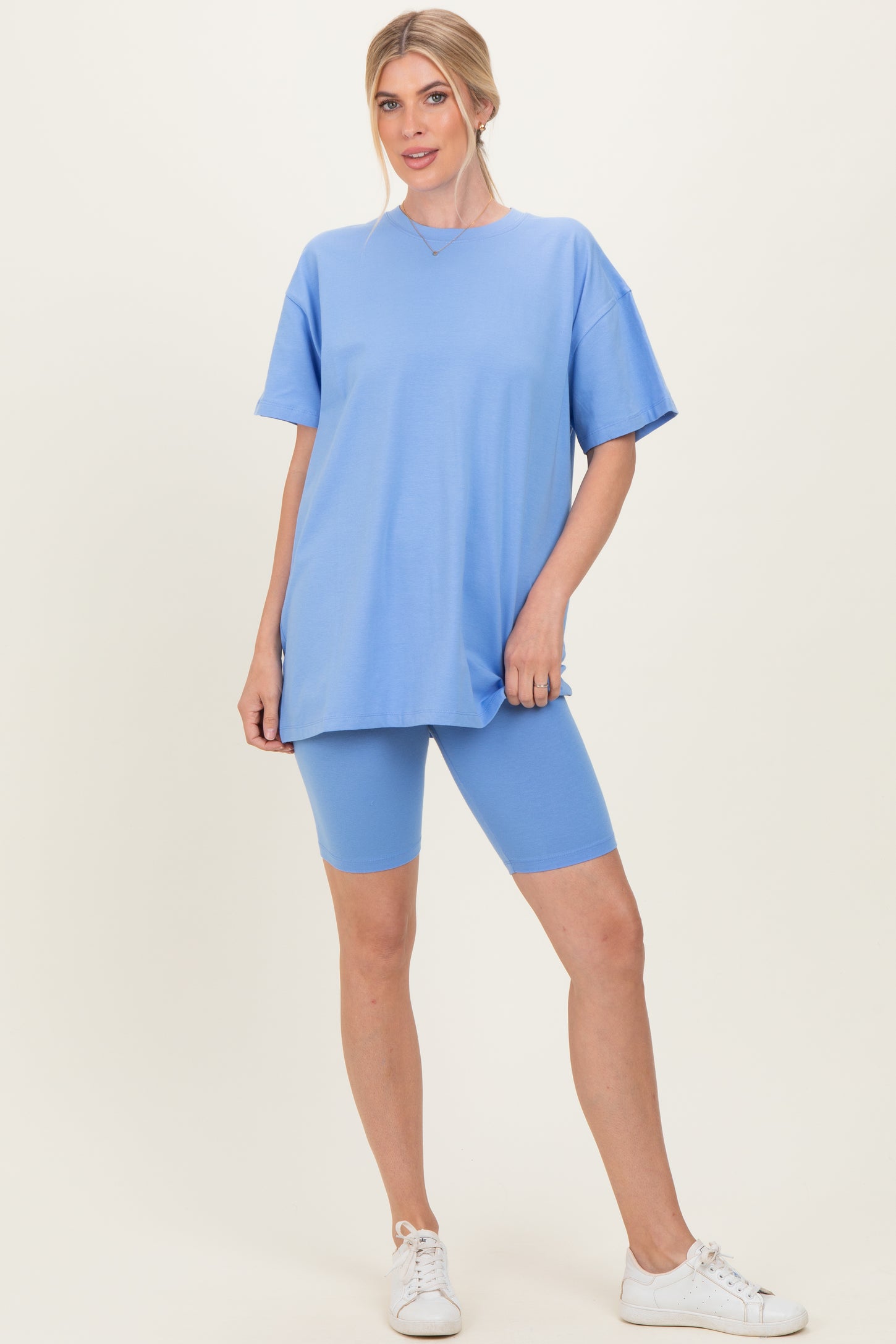 Periwinkle Biker Shorts Set