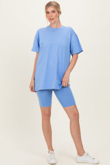 Periwinkle Biker Shorts Set