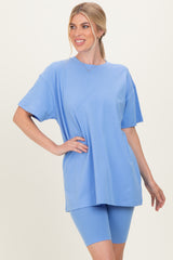 Periwinkle Biker Shorts Set