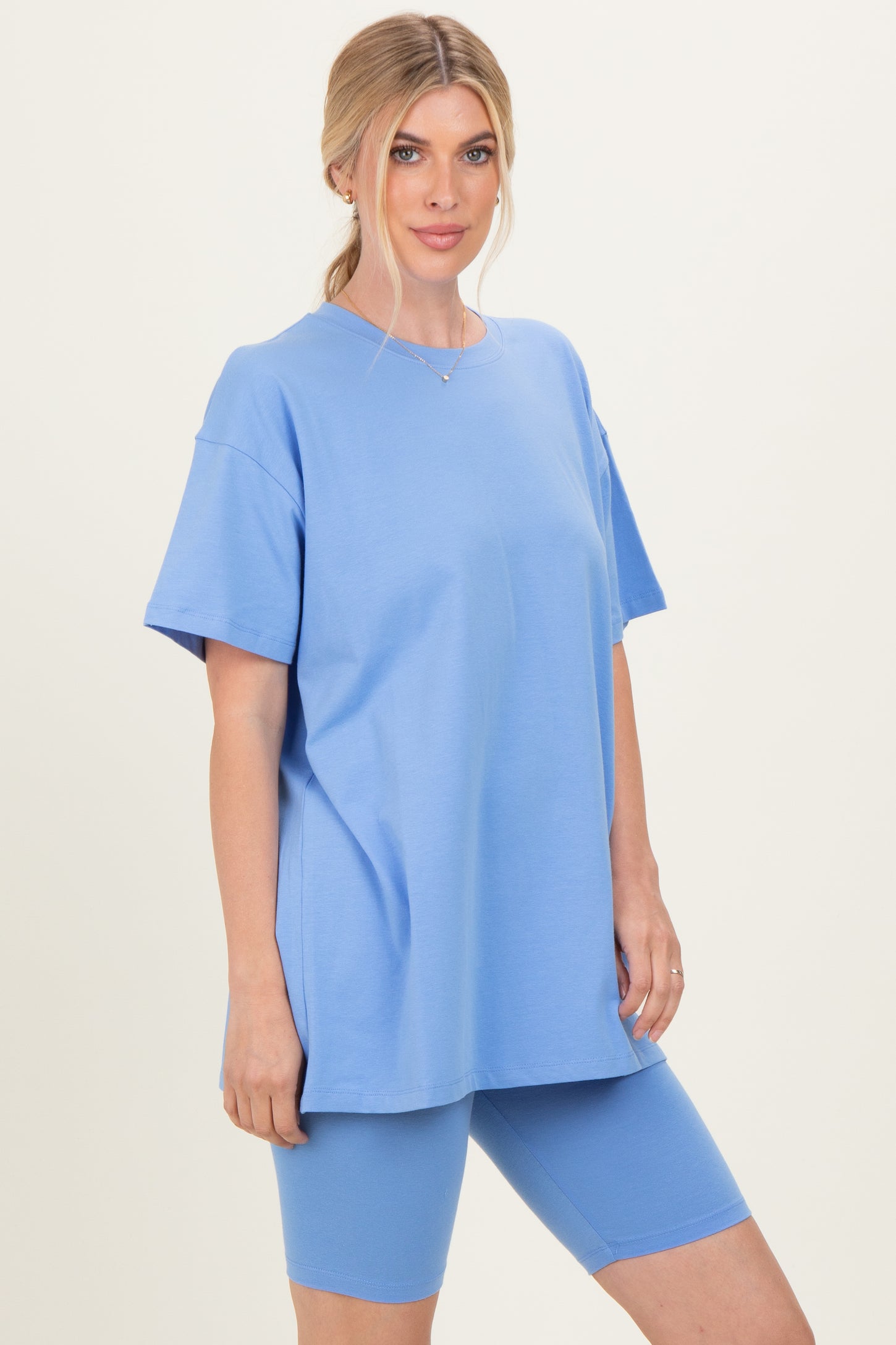 Periwinkle Biker Shorts Set