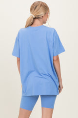 Periwinkle Biker Shorts Set