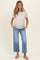 Blue Medium Wash Cropped Wide Leg Maternity Jeans