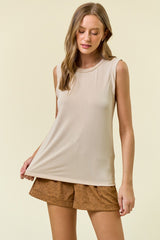 Oat Braided Neckline Maternity Tank