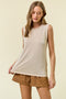 Oat Braided Neckline Tank