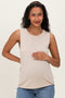 Oat Braided Neckline Maternity Tank