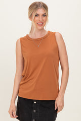 Clay Braided Neckline Maternity Tank