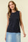 Black Braided Neckline Tank
