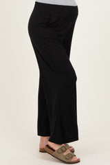 Black Ankle Wide Leg Maternity Pants