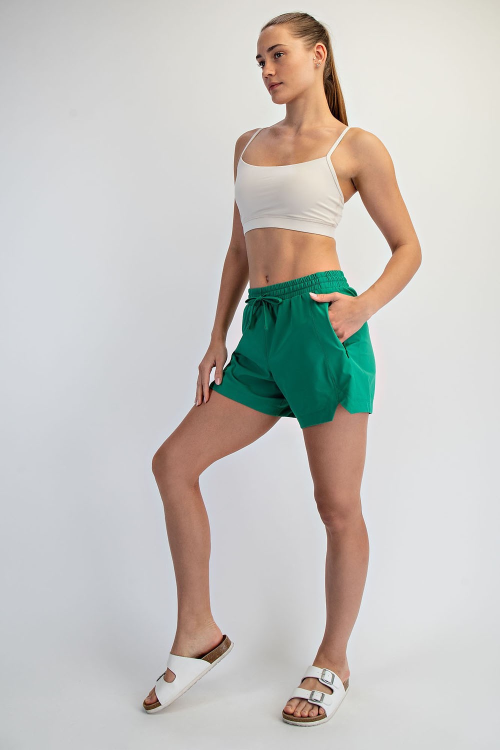 Green Active 5" Maternity Shorts