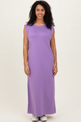 Lavender Sleeveless Side Slit Midi Dress