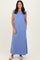 Light Blue Sleeveless Side Slit Midi Dress