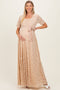 Mocha Lace Sash Tie Maternity Gown