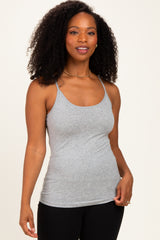 Heather Grey Basic Adjustable Strap Maternity Cami
