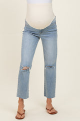 Light Straight Leg Maternity Jeans