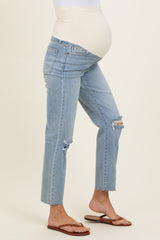 Light Straight Leg Maternity Jeans