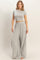Heather Grey Short Sleeve Crop Top Wide Leg Pant Set