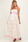Pink Peony Creme Floral Scalloped Contrast Maternity Maxi Dress
