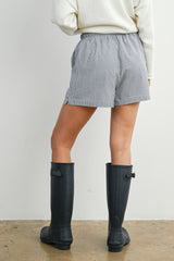 Navy Striped Drawstring Shorts