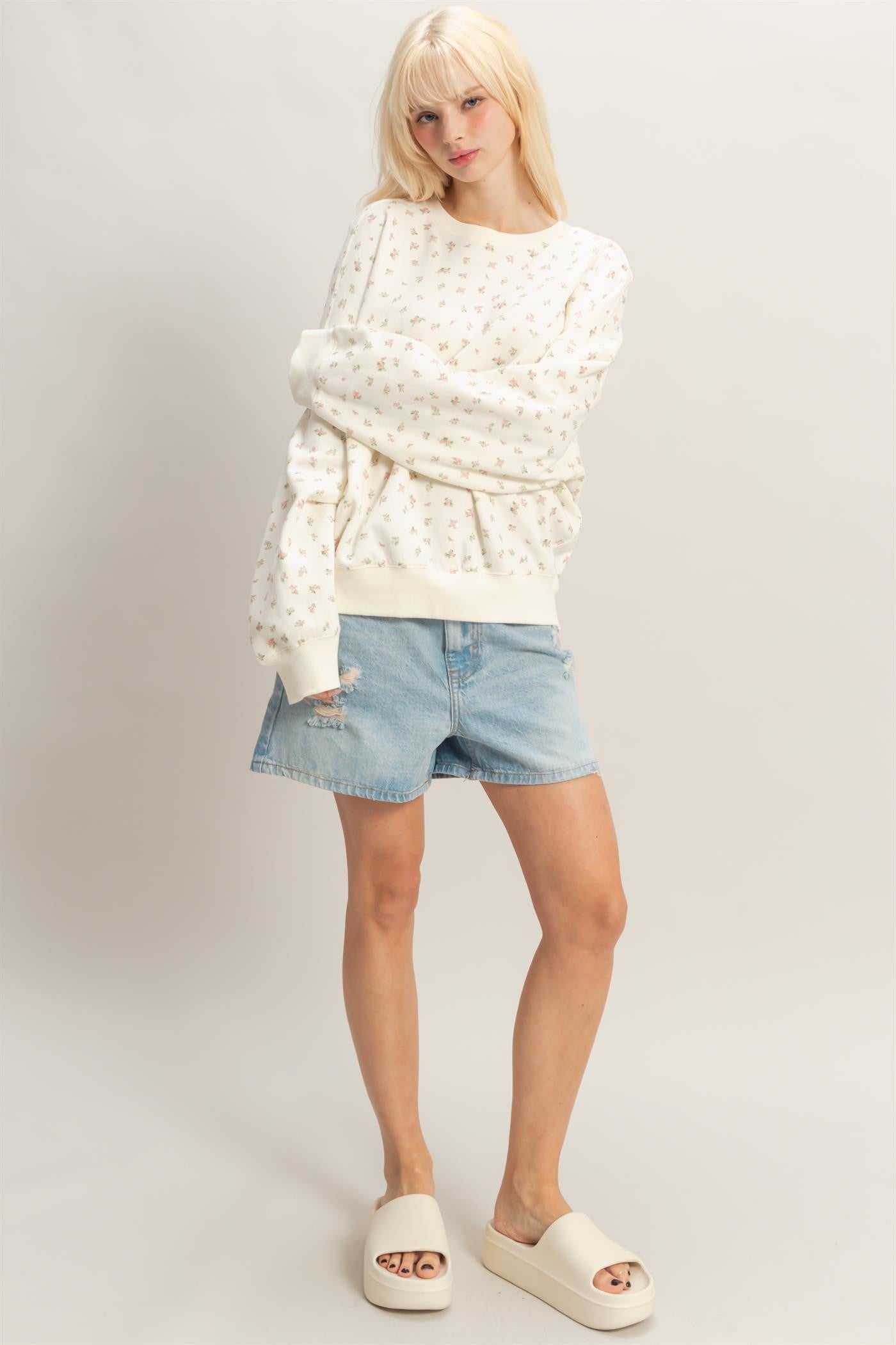 Pink Ditsy Floral Sweatshirt